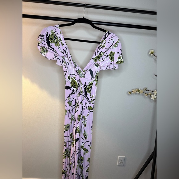 ASOS Floral V-Neck Jumpsuit - Purple and Green - Picture 3 of 3